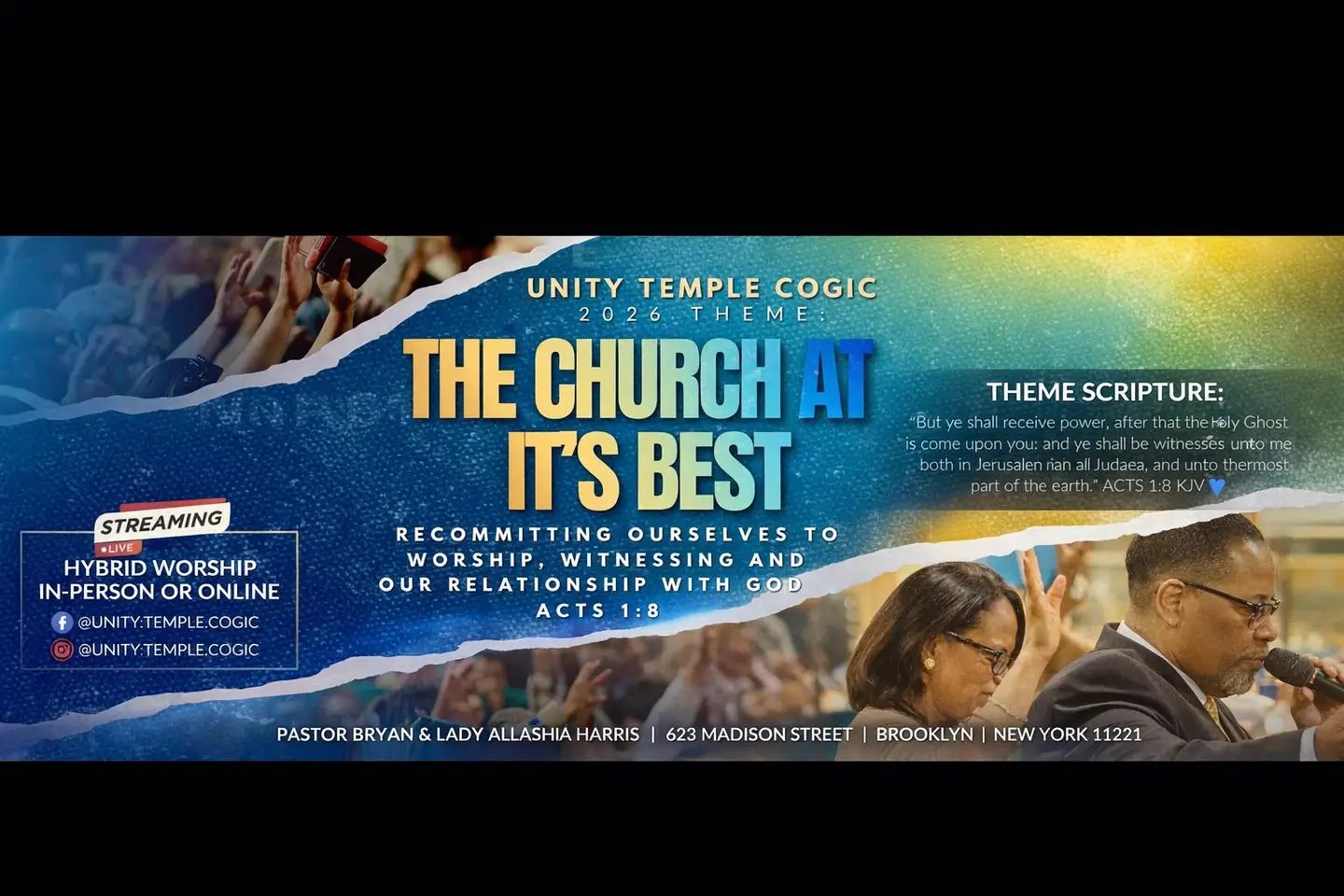 Unity Temple COGIC 2026 theme graphic, The Church at It's Best.