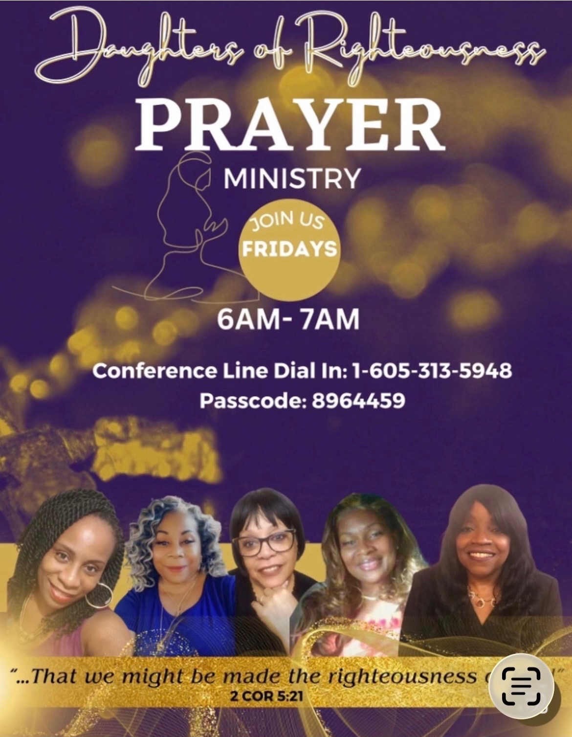 Daughters of Righteousness Friday Prayer Ministry flyer.